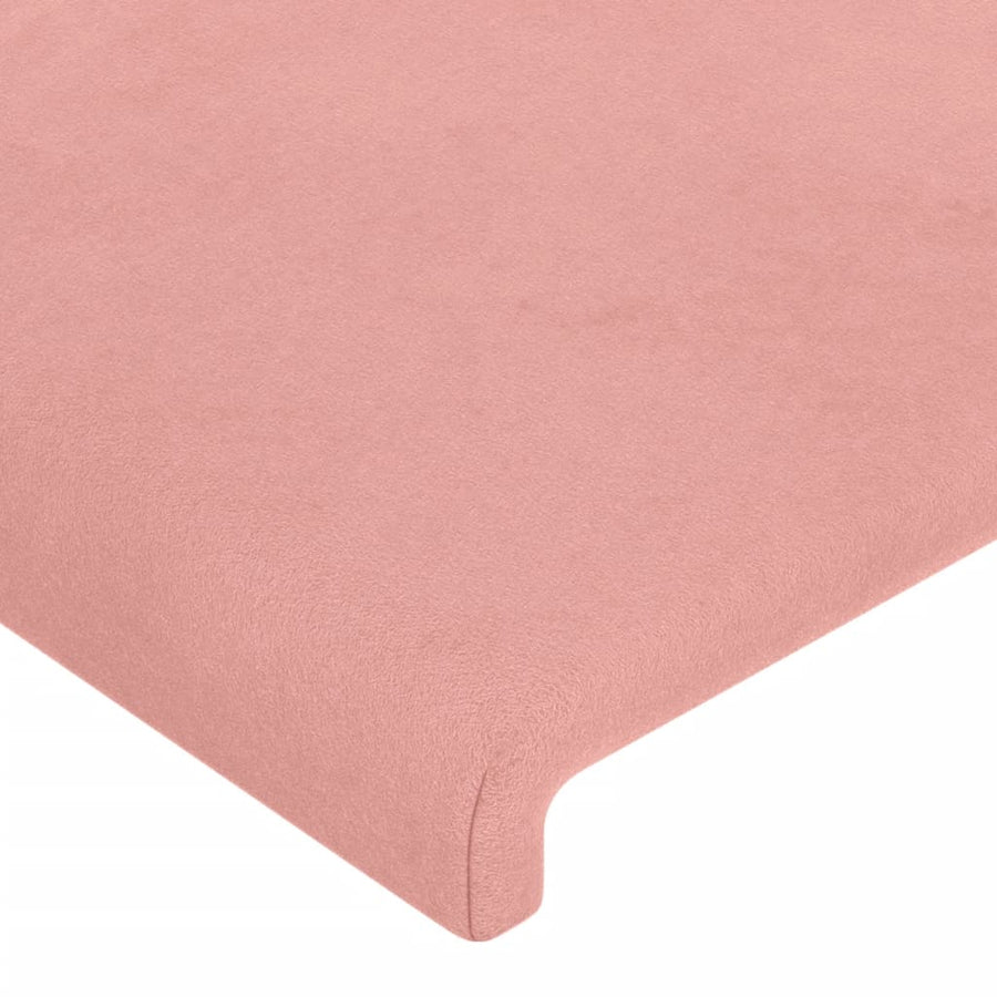 Hoofdbord Led 100X5X118/128 Cm Fluweel Roze