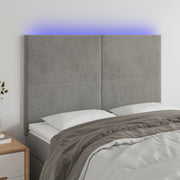 Headboard LED 144x5x118/128 cm velvet light grey