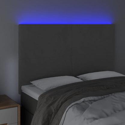 Hoofdbord Led 144X5X118/128 Cm Fluweel Donkergrijs