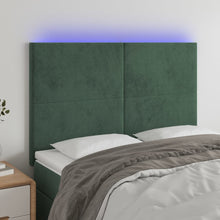 Hoofdbord Led Fluweel 144 x 5 x 118/128 cm Donkergroen