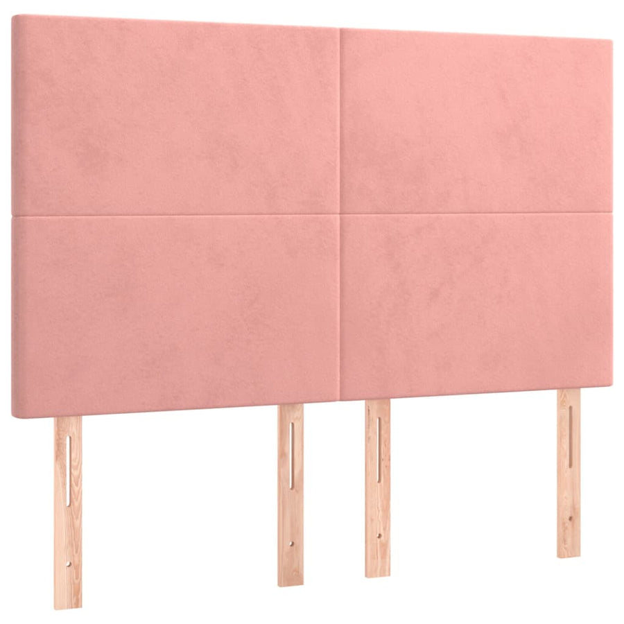 Hoofdbord Led 144X5X118/128 Cm Fluweel Zwart
