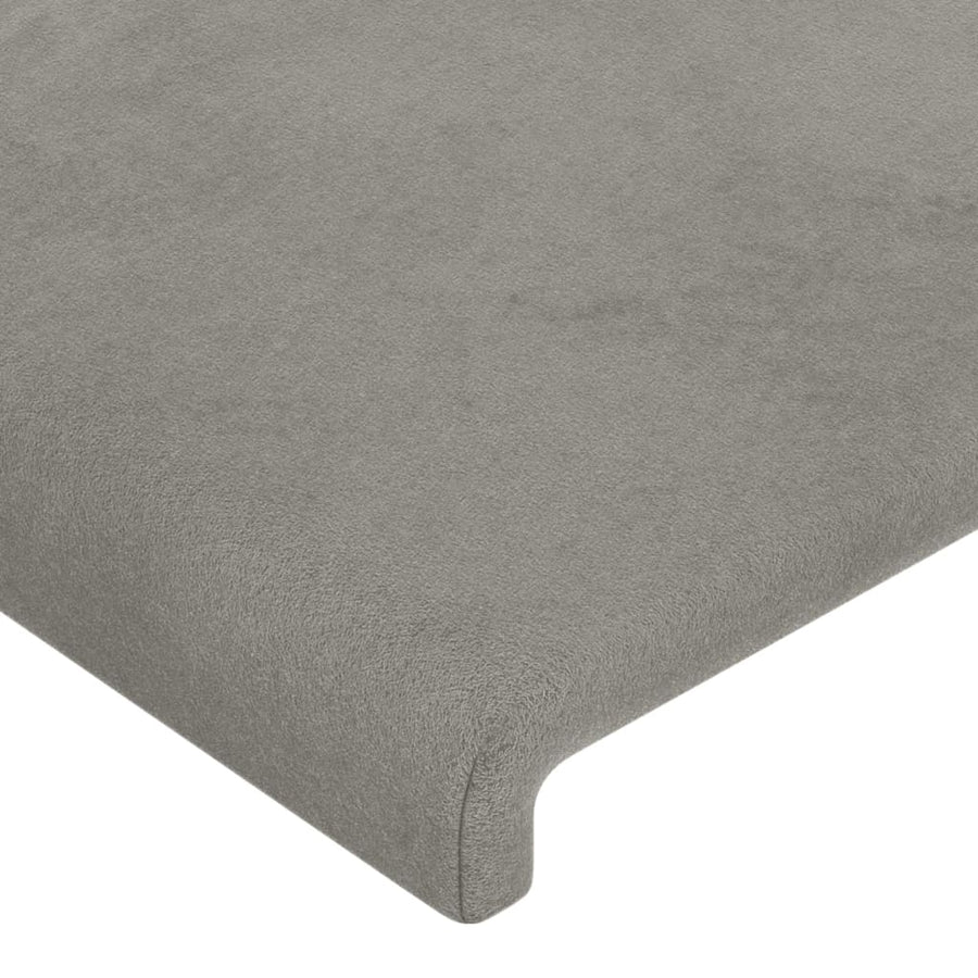 Hoofdbord Led 160X5X118/128 Cm Fluweel Lichtgrijs