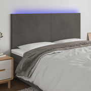 Headboard LED 160x5x118/128 cm velvet dark grey