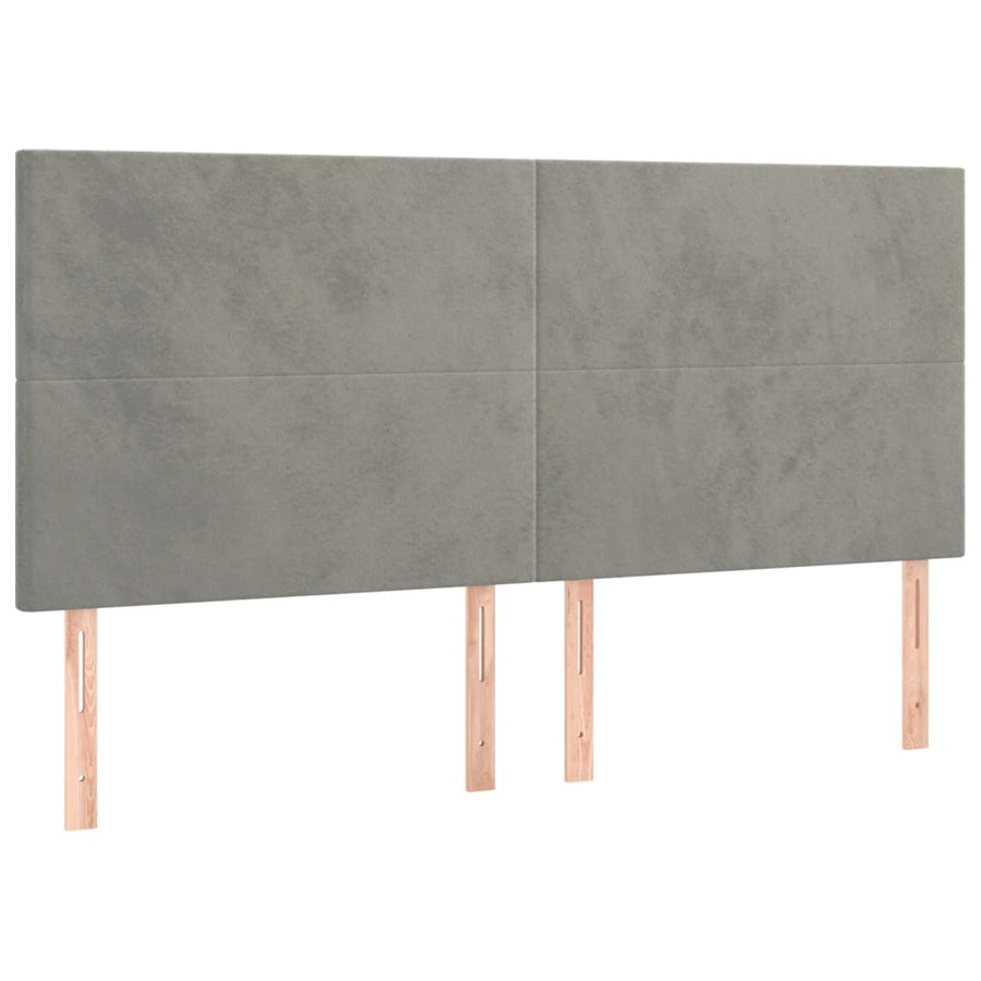 Hoofdbord Led 180X5X118/128 Cm Fluweel Lichtgrijs