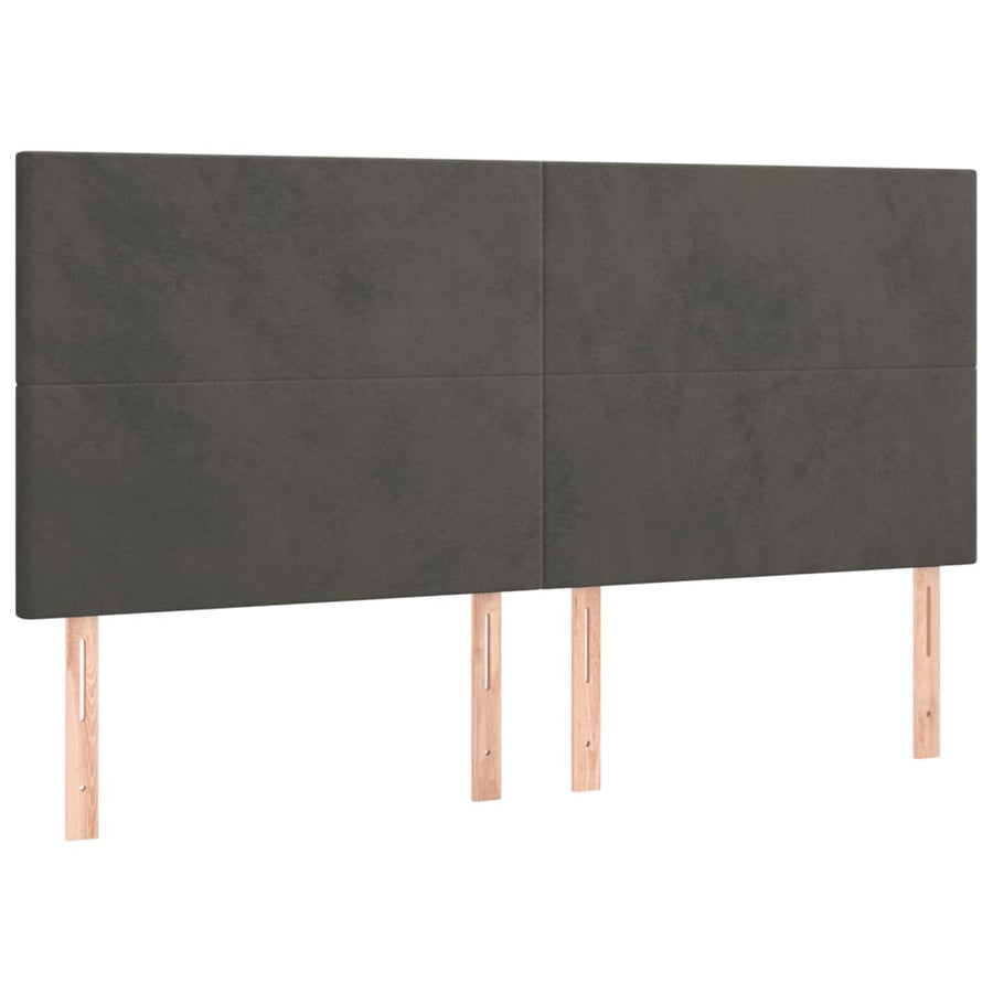 Hoofdbord Led 180X5X118/128 Cm Fluweel Donkergrijs