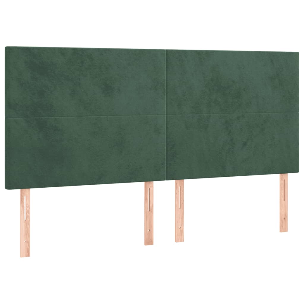 Hoofdbord LED 180x5x118/128 cm fluweel donkergroen
