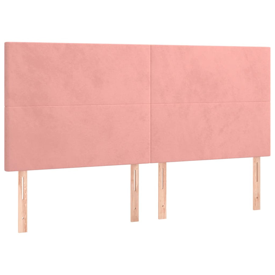 Hoofdbord Led 180X5X118/128 Cm Fluweel Roze