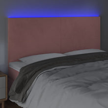 Hoofdbord Led 200X5X118/128 Cm Fluweel Roze