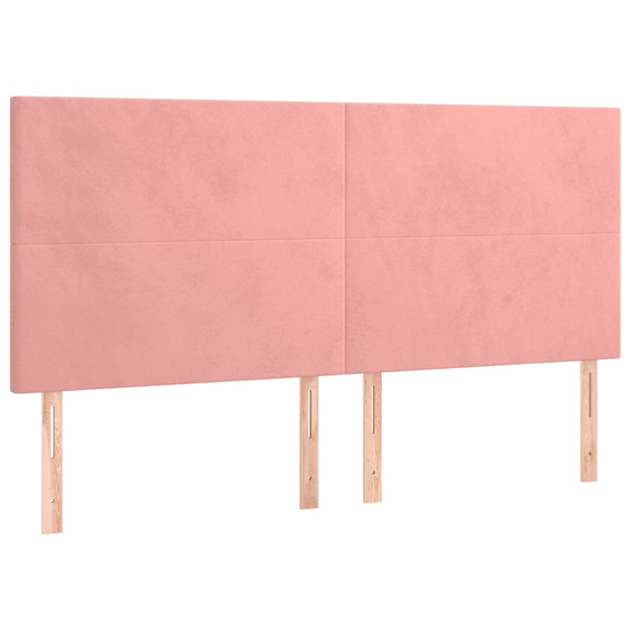 Hoofdbord Led 200X5X118/128 Cm Fluweel Roze