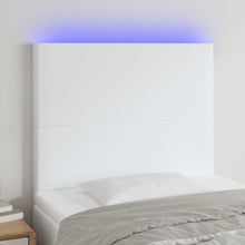 Hoofdbord LED 80x5x118/128 cm kunstleer wit 80 x 5 x 118/128 cm Wit