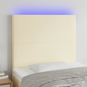 Hoofdbord 80x5x118/128 cm kunstleer crèmekleurig LED