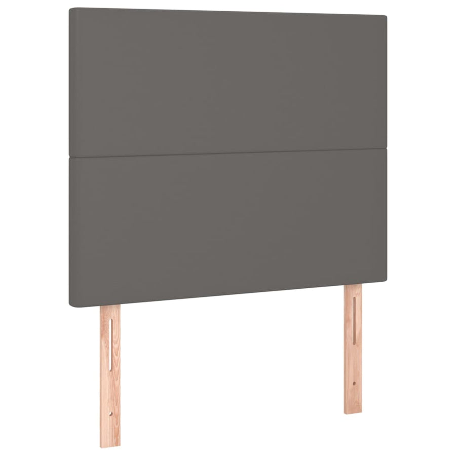 Hoofdbord LED 80x5x118/128 cm kunstleer grijs 80 x 5 x 118/128 cm Grijs