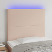 Hoofdbord 100x5x118/128 cm kunstleer cappuccino LED