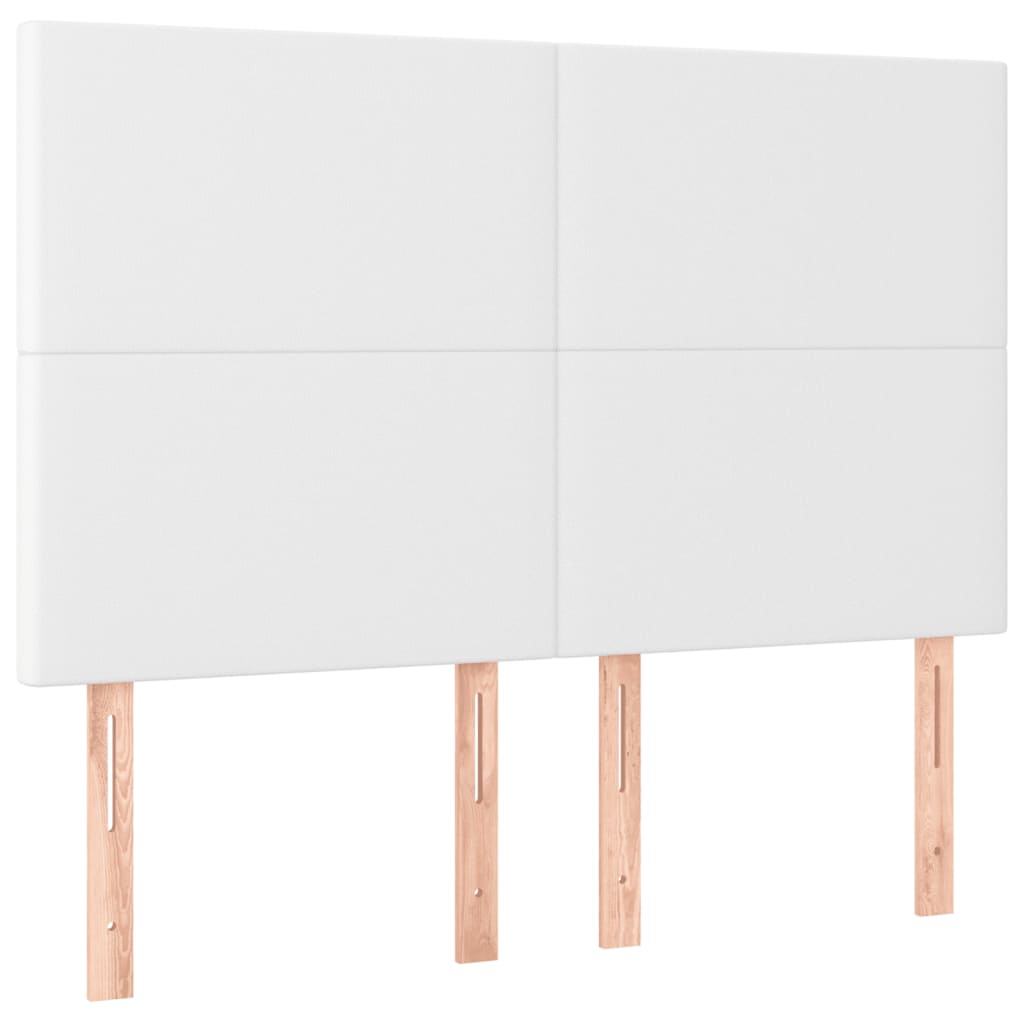 Hoofdbord LED 144x5x118/128 cm kunstleer wit 144 x 5 x 118/128 cm Wit