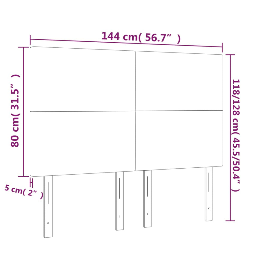 Hoofdbord LED 144x5x118/128 cm kunstleer wit 144 x 5 x 118/128 cm Wit