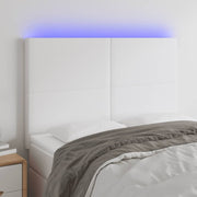 Hoofdbord 144x5x118/128 cm kunstleer wit met LED