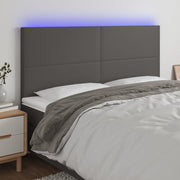 Hoofdbord 160 cm kunstleer grijs LED