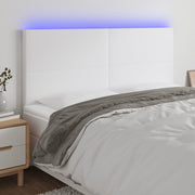 Hoofdbord 180 cm kunstleer wit LED