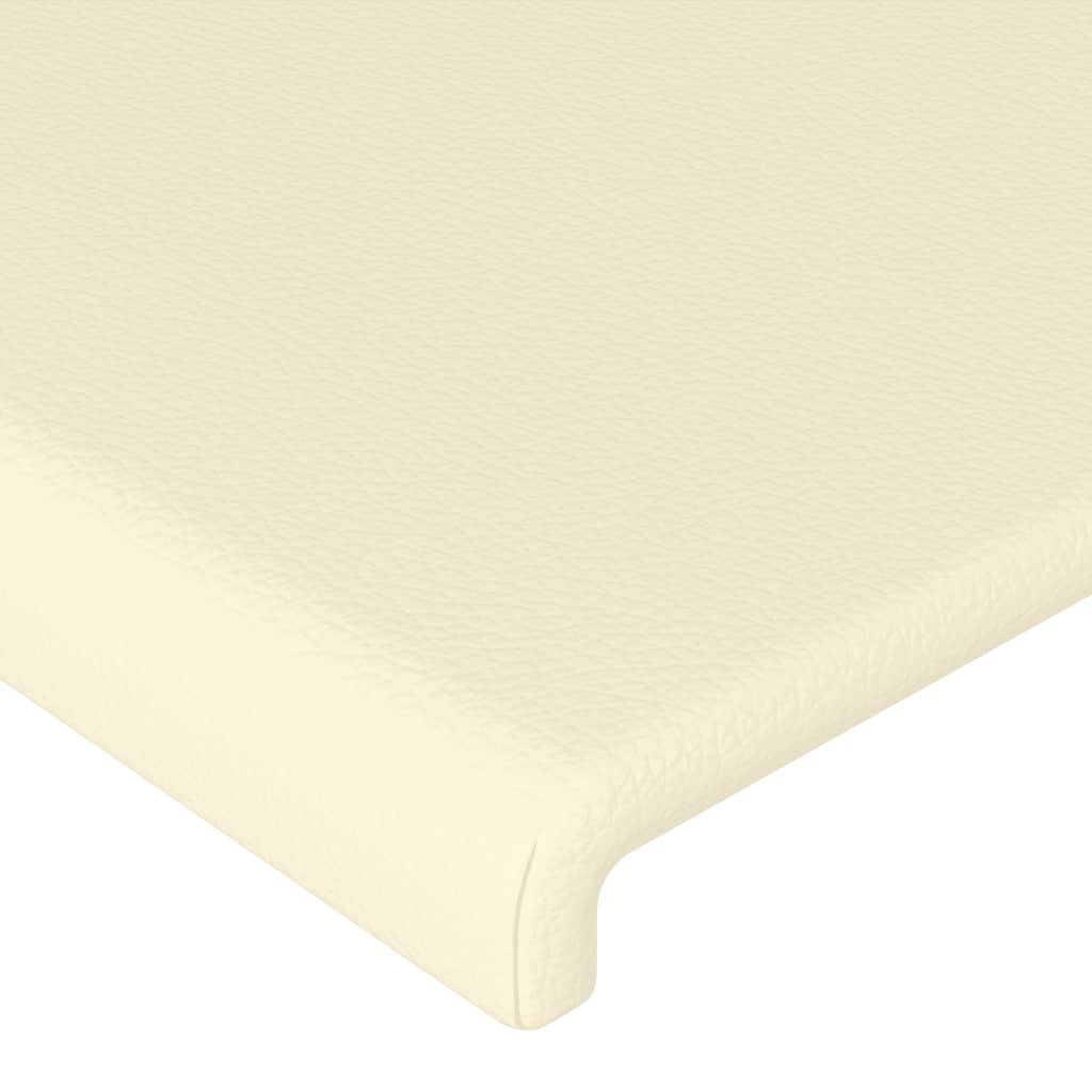 Hoofdbord Led Kunstleer Kleurig 180 x 5 x 118/128 cm Crème