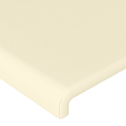 Hoofdbord Led Kunstleer Kleurig 180 x 5 x 118/128 cm Crème