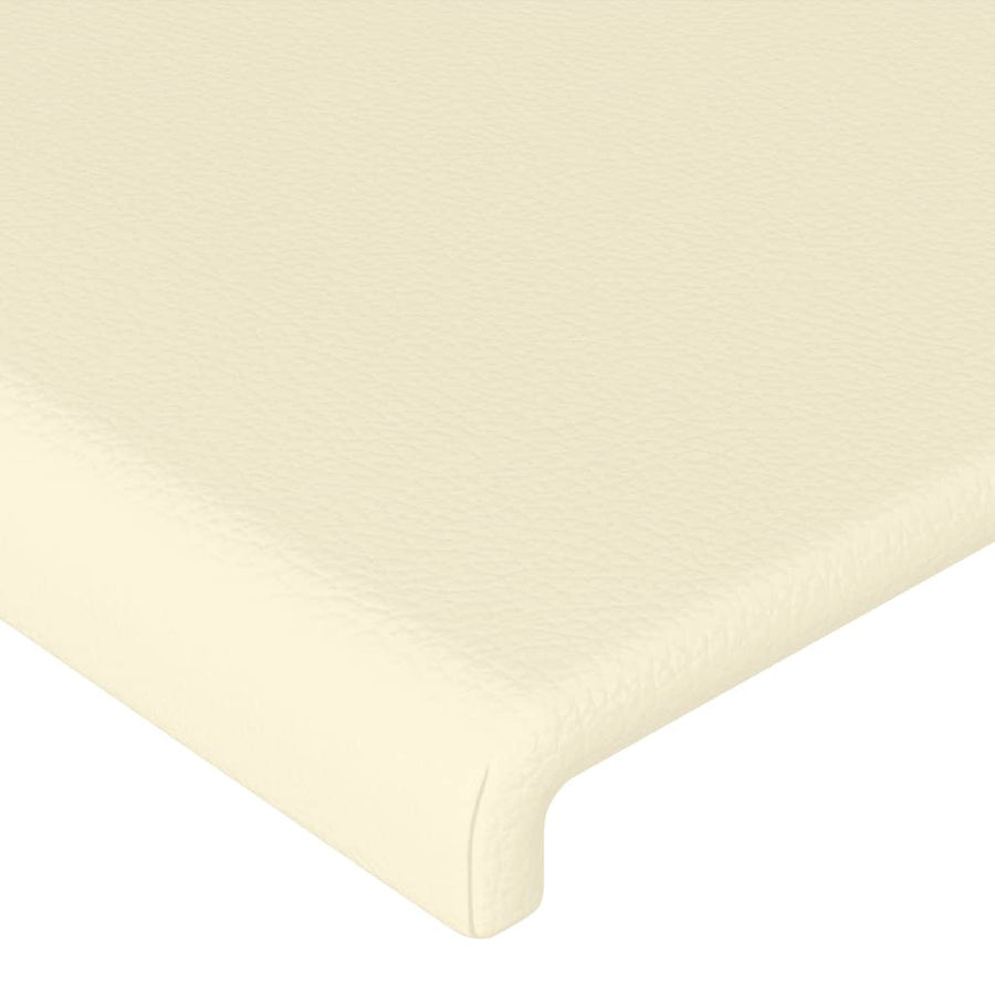 Hoofdbord Led Kunstleer Kleurig 180 x 5 x 118/128 cm Crème