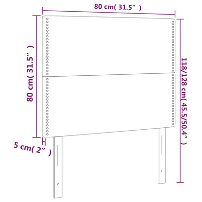 Hoofdbord Led Stof Zwart 80 x 5 x 118/128 cm