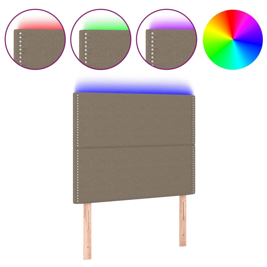 Hoofdbord Led Stof Taupe 90 x 5 x 118/128 cm