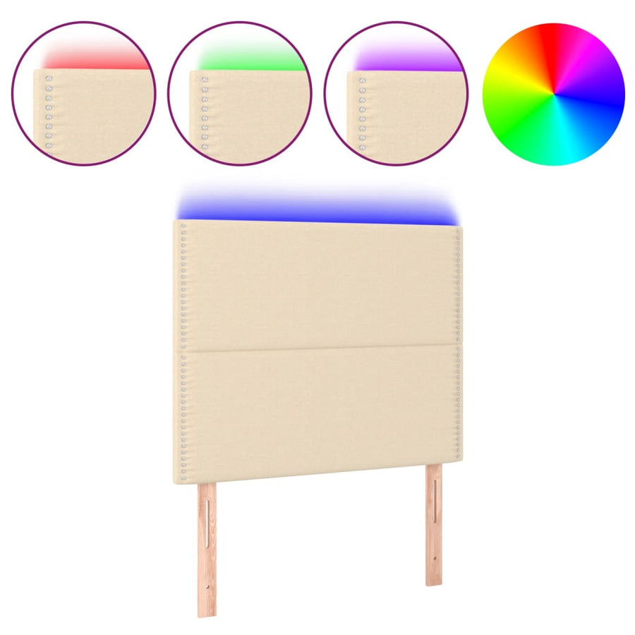 Hoofdbord Led Stof Kleurig Crème 90 x 5 x 118/128 cm