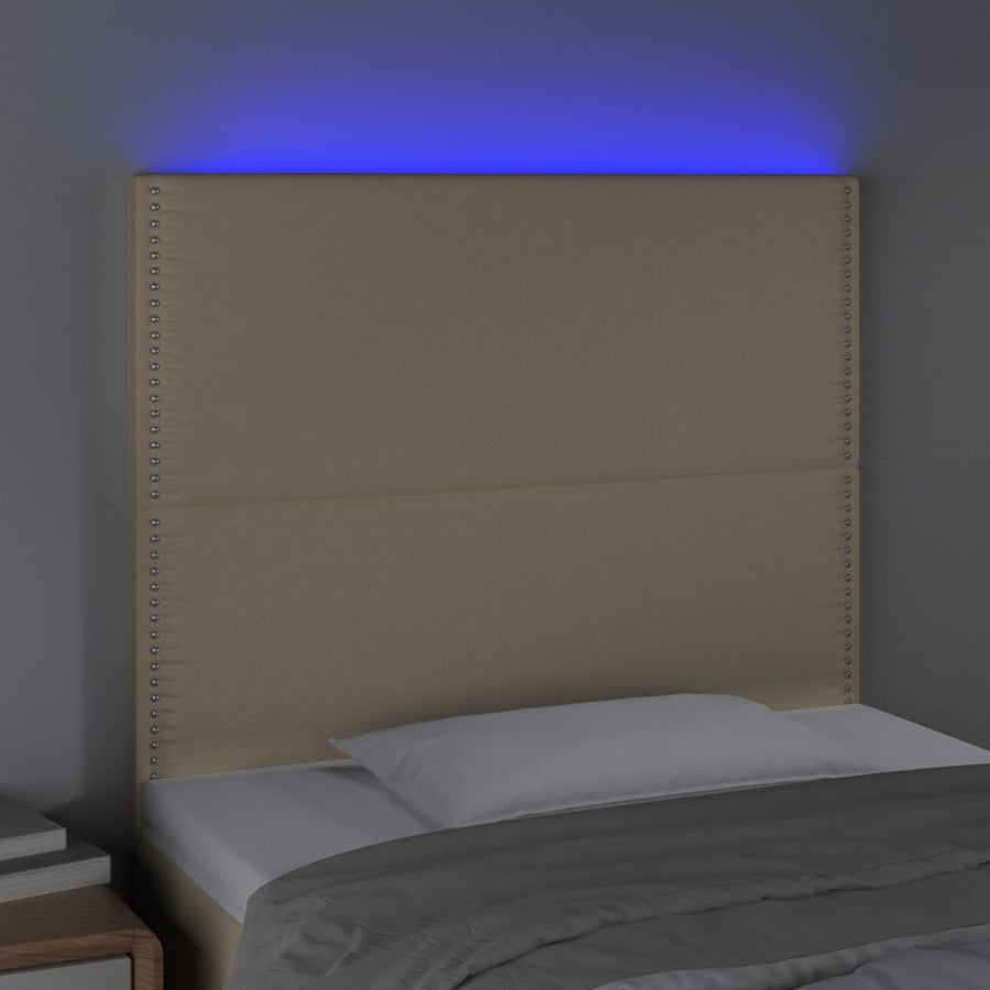 Hoofdbord Led Stof Kleurig Crème 90 x 5 x 118/128 cm