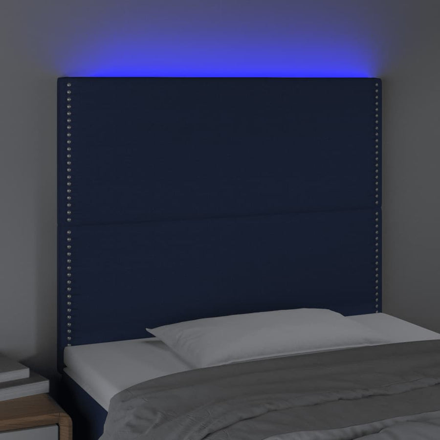 Hoofdbord Led Stof Blauw 90 x 5 x 118/128 cm