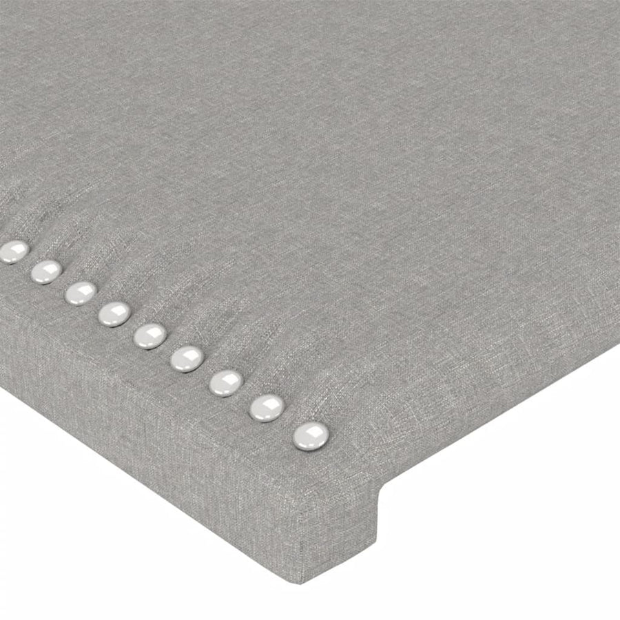 Hoofdbord LED 100x5x118/128 cm stof lichtgrijs 100 x 5 x 118/128 cm