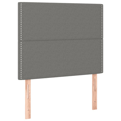 Hoofdbord LED 100x5x118/128 cm stof donkergrijs 100 x 5 x 118/128 cm