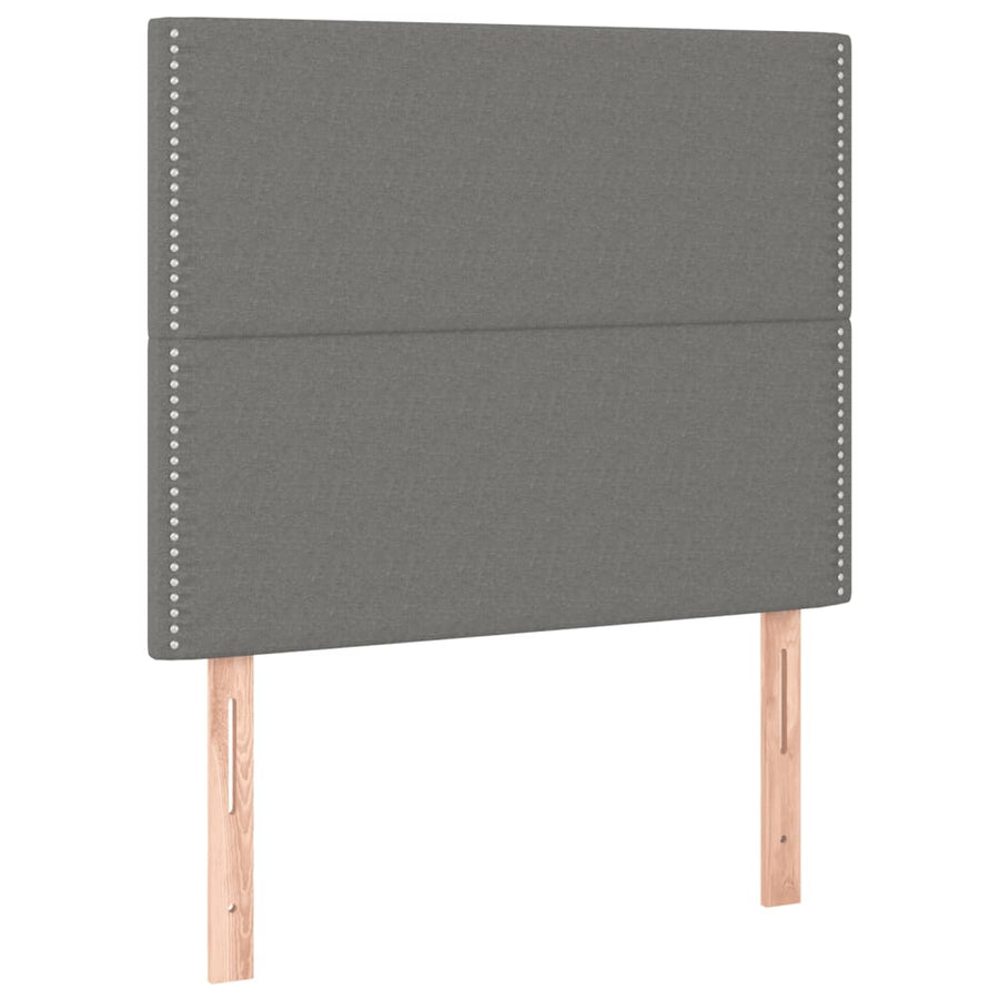 Hoofdbord LED 100x5x118/128 cm stof donkergrijs 100 x 5 x 118/128 cm
