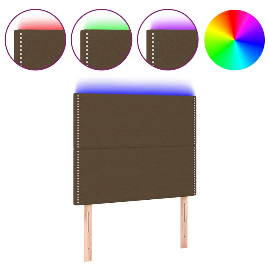 Hoofdbord Led Stof Donkerbruin 100 x 5 x 118/128 cm