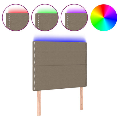 Hoofdbord LED 100x5x118/128 cm stof taupe 100 x 5 x 118/128 cm