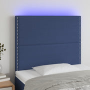 Hoofdbord 100x5x118/128 cm stof blauw LED