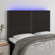 Hoofdbord 144x5x118/128 cm stof zwart met LED