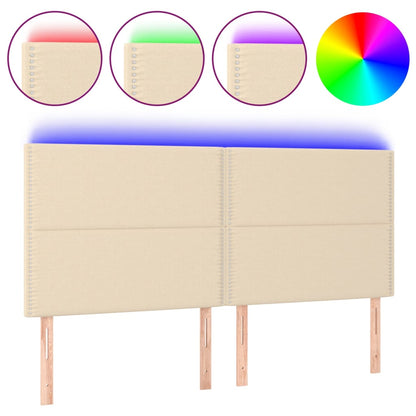 Hoofdbord Led Stof Kleurig Crème 180 x 5 x 118/128 cm