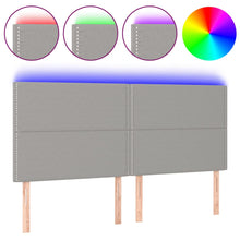 Hoofdbord Led Stof Lichtgrijs 200 x 5 x 118/128 cm