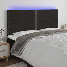 Hoofdbord Led Stof Zwart 200 x 5 x 118/128 cm