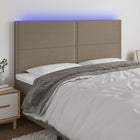 Hoofdbord Led Stof Taupe 200 x 5 x 118/128 cm