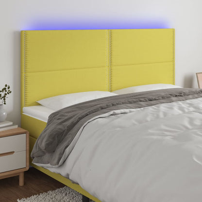 Hoofdbord Led 200X5X118/128 Cm Stof Donkerbruin