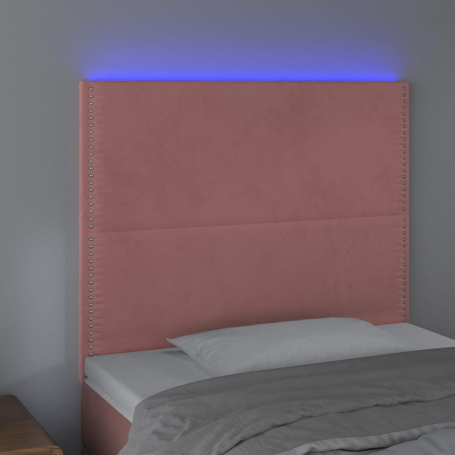 Hoofdbord Led Fluweel 80 x 5 x 118/128 cm Roze