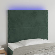 Hoofdbord 90x5x118/128 cm fluweel donkergroen LED