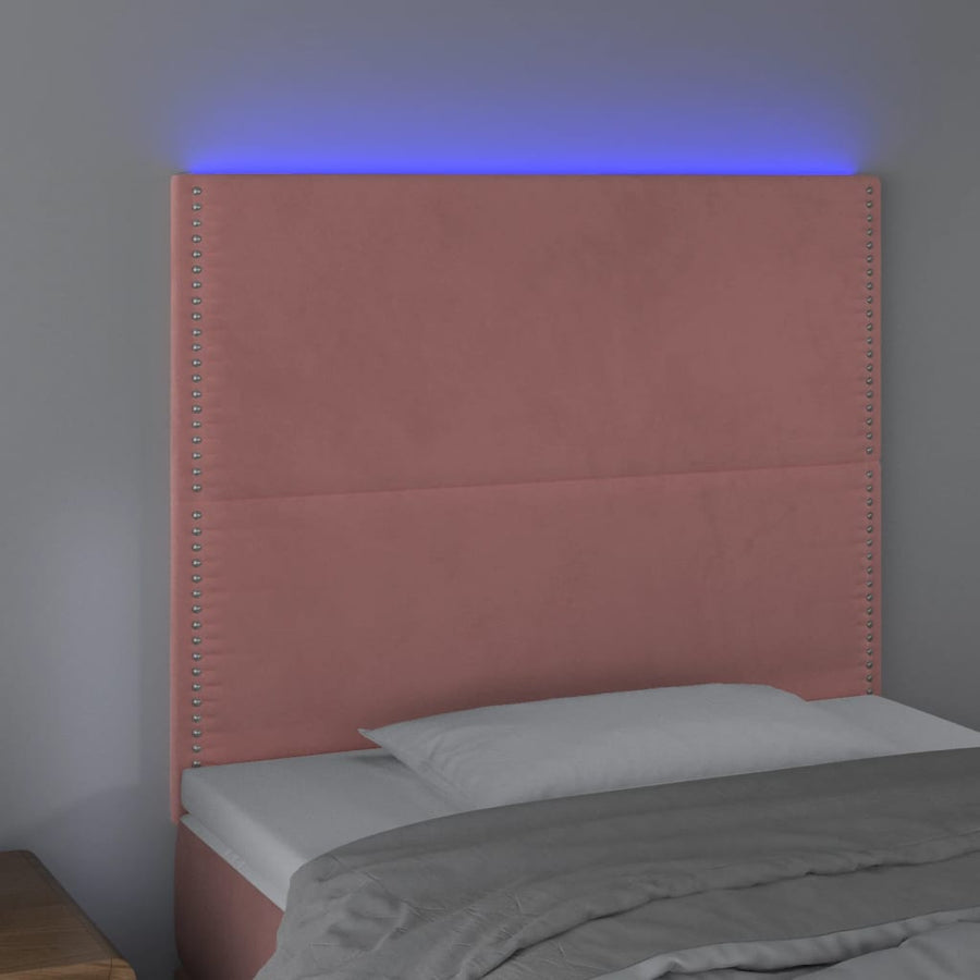 Hoofdbord Led Fluweel 90 x 5 x 118/128 cm Roze