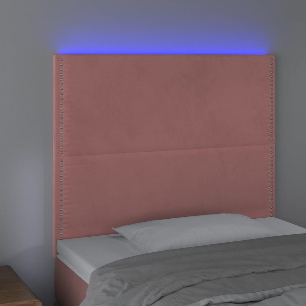 Hoofdbord Led Fluweel 100 x 5 x 118/128 cm Roze