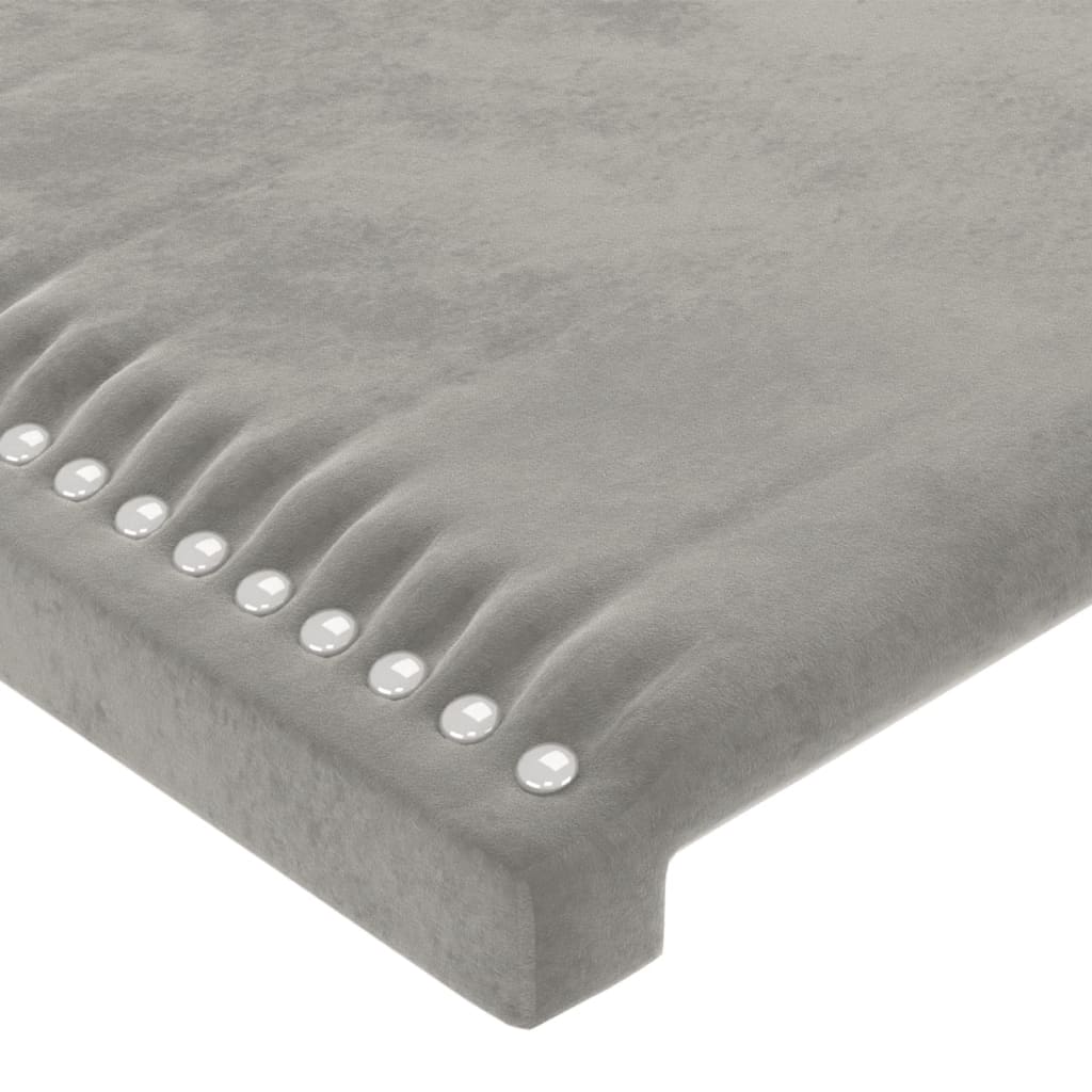 Hoofdbord Led Fluweel 144 x 5 x 118/128 cm Lichtgrijs