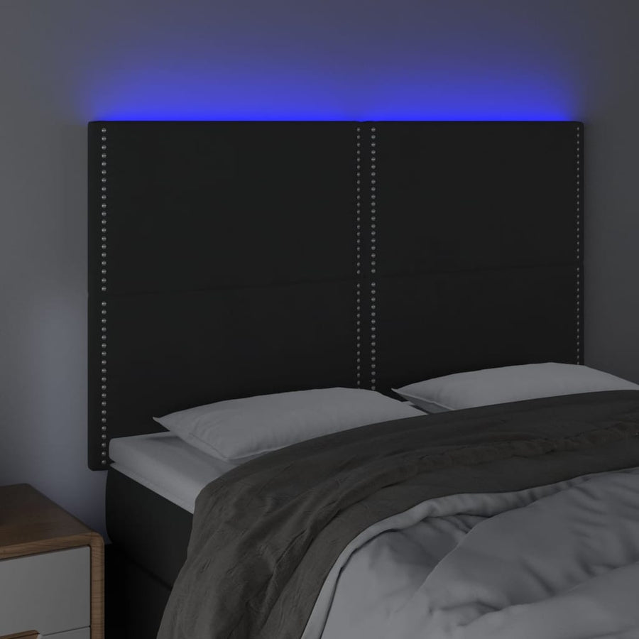 Hoofdbord Led Fluweel 144 x 5 x 118/128 cm Zwart