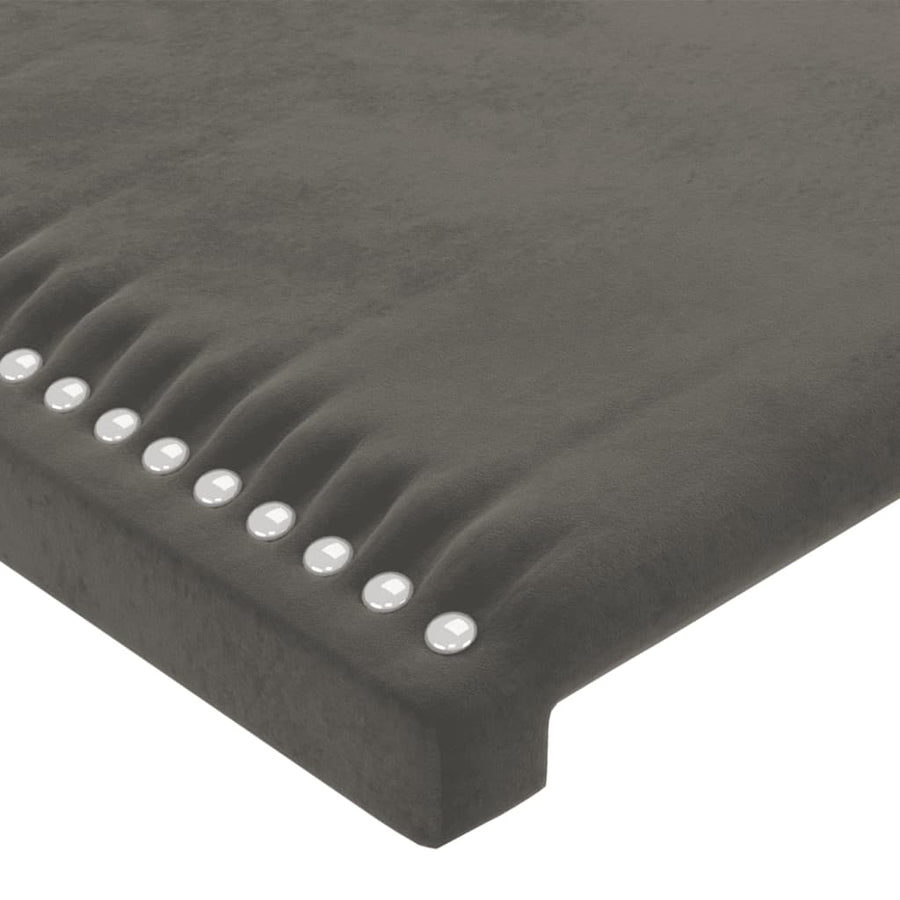 Hoofdbord Led Fluweel 160 x 5 x 118/128 cm Donkergrijs