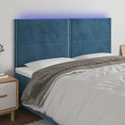 Hoofdbord Led Fluweel 160 x 5 x 118/128 cm Donkerblauw